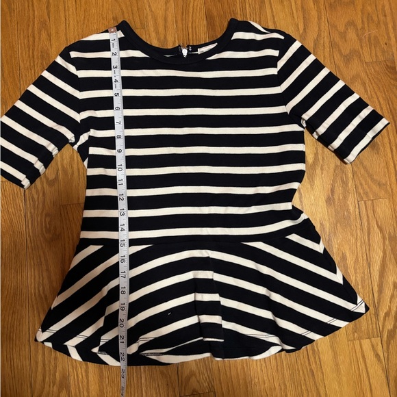 Women’s gap black and white stripped peplum top - Picture 3 of 3